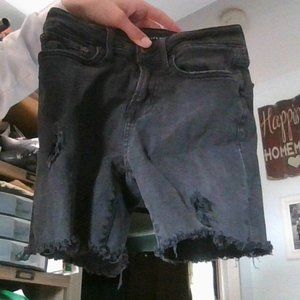 Aeropostale Black Ripped Jean Shorts